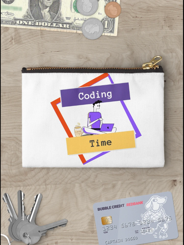 Thumbnail 3 of 4, Zipper Pouch, Coding Time - Man Coder designed and sold by SmfCoder.
