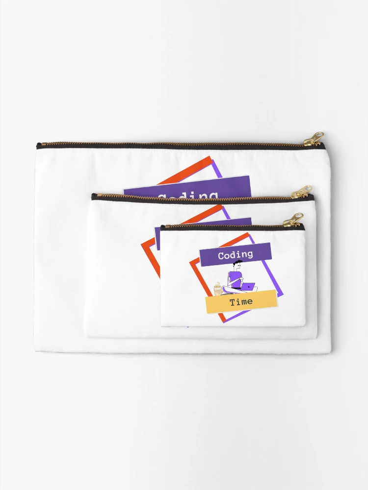 Thumbnail 2 of 4, Zipper Pouch, Coding Time - Man Coder designed and sold by SmfCoder.
