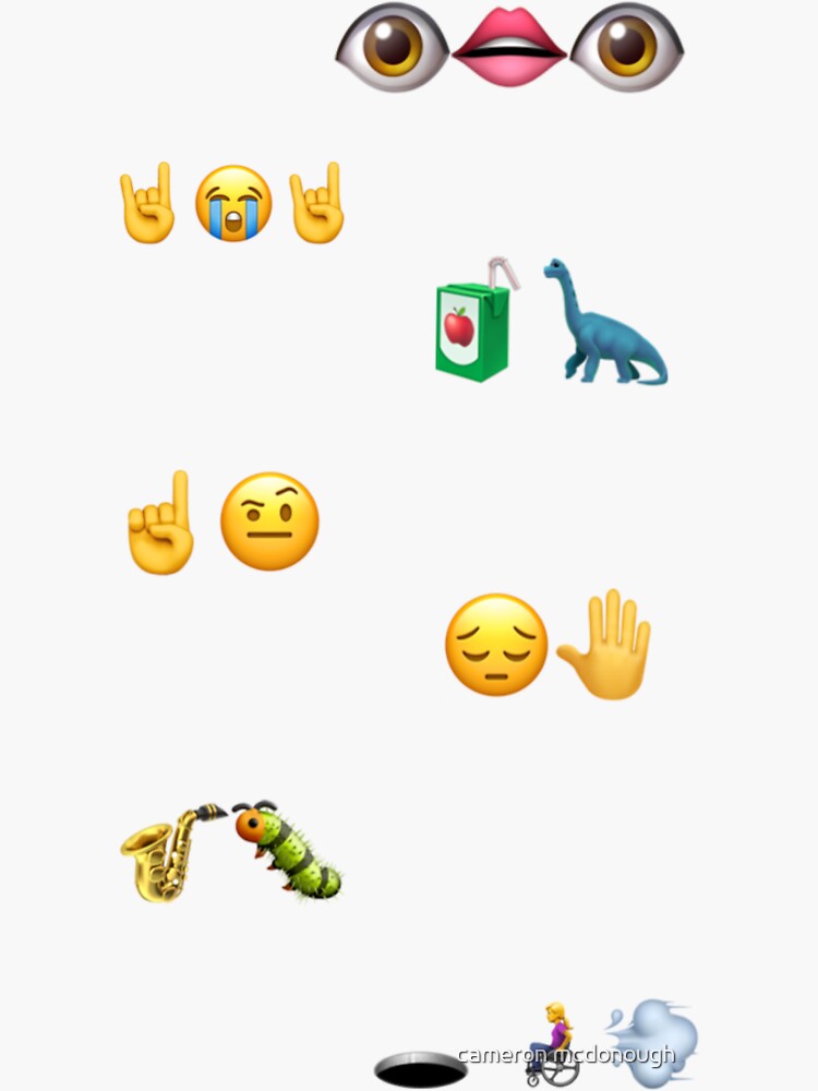 "best emoji combos" Sticker by claremcd10 Redbubble