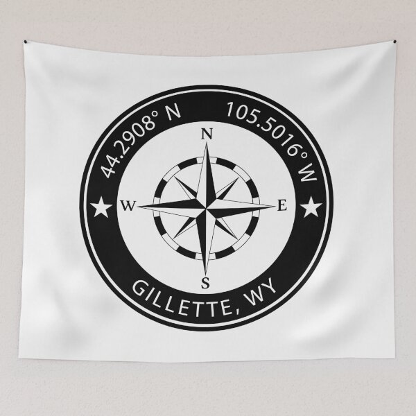 Item preview, Gillette, Wyoming Geographical Coordinates designed and sold by TeeOhGraphics.