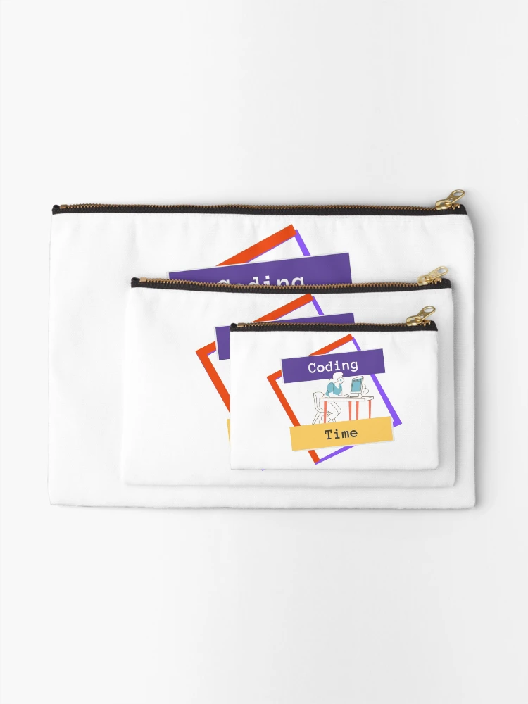 Thumbnail 2 of 4, Zipper Pouch, Coding Time - Woman Coder designed and sold by SmfCoder.