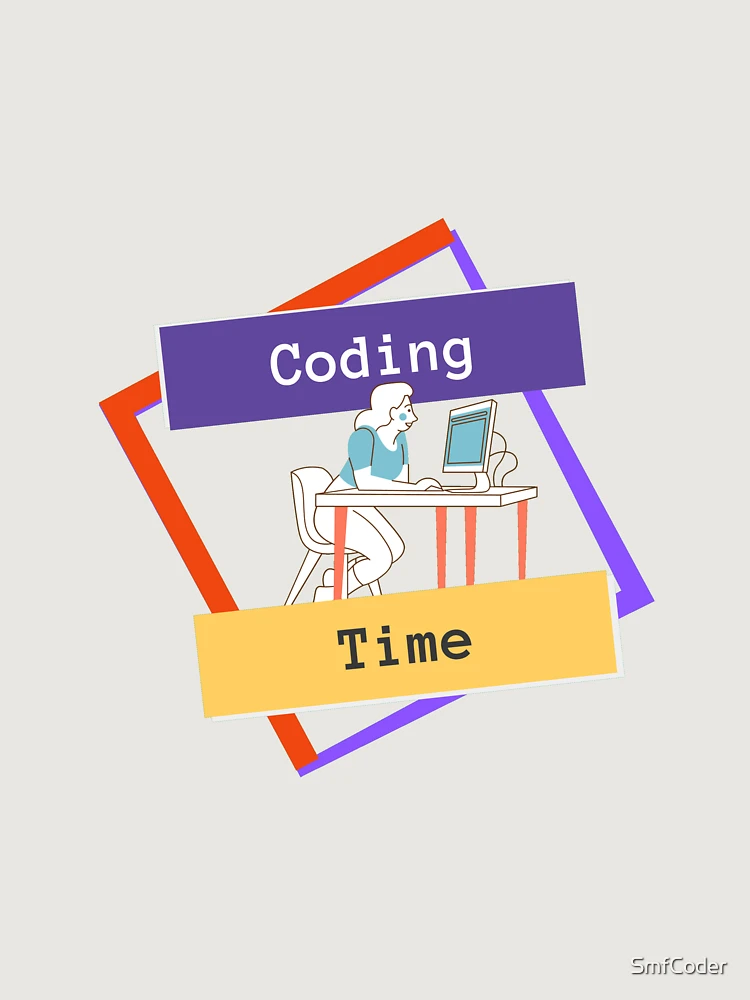 Thumbnail 6 of 6, Premium Oversized Sweatshirt, Coding Time - Woman Coder designed and sold by SmfCoder.