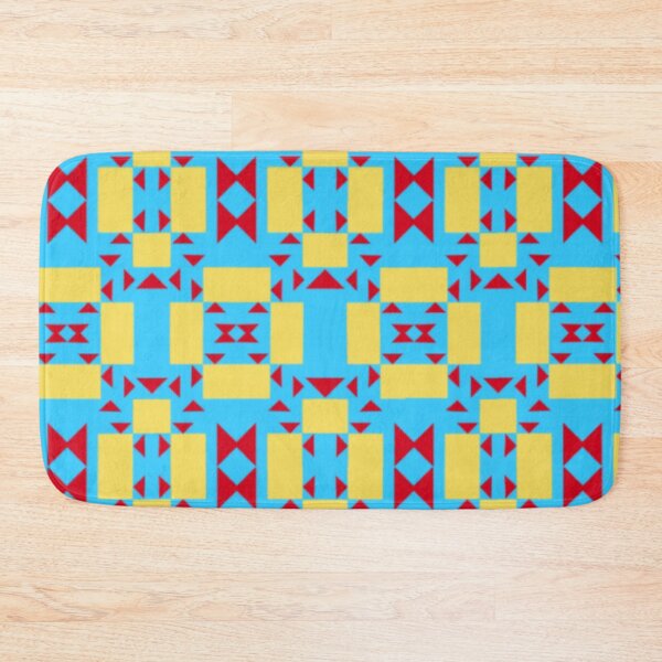 Item preview, Abstract Blue and Red Pattern with Yellow Squares designed and sold by Sendreka.