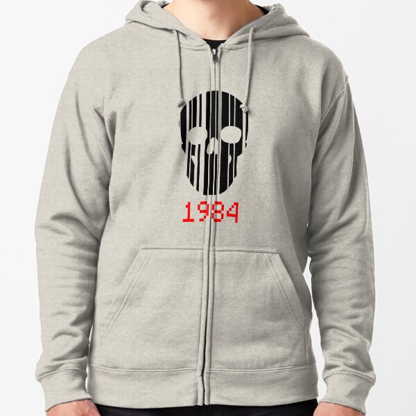 Barcode Skull 1984 Zipped Hoodie
