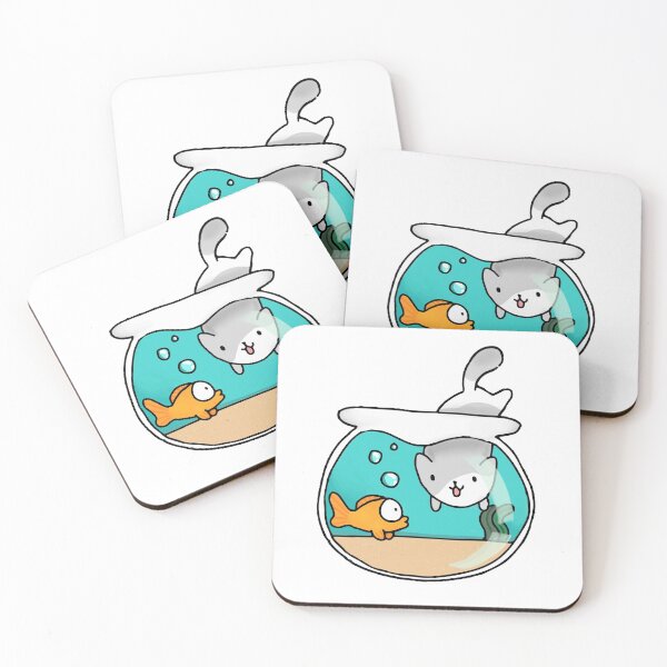 Item preview, Gato en una pecera designed and sold by pandaCreation.