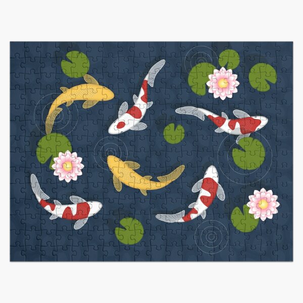 quot Japanese Koi Fish Pond quot Jigsaw Puzzle for Sale by chibibikun Redbubble