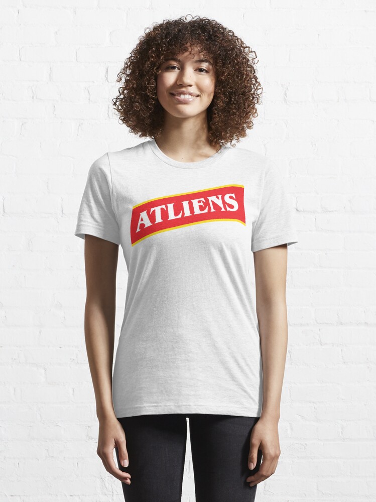 Atliens Stripe On White T Shirt 100% Cotton Atlanta Basketball