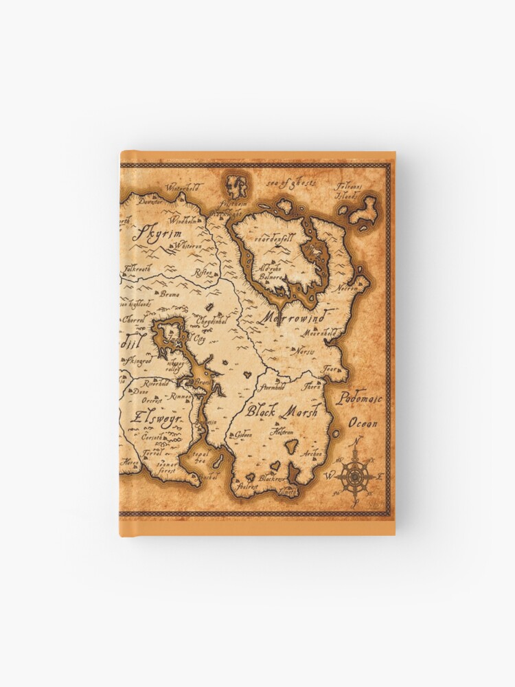 Aged Scrolls Fantasy Map, Vector Minimalist Ancient RPG DnD Tamriel Elder  ESO Online Summerset Spiral Notebook for Sale by SugaredTea