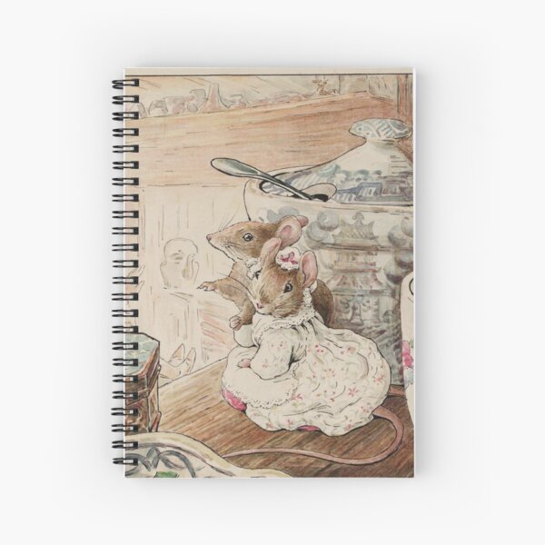 Die Mäuse Cottagecore Beatrix Potter Kinderbuch Geschichte Cute Mouse Reading Illustration Spiralblock