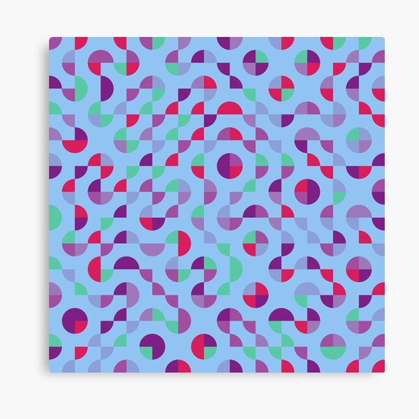 Excitedly Inoffensive Mercury (red, purples and greens on blue) Canvas Print