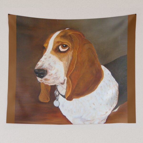 Item preview, Basset Hound Dog Portrait. Droopy Ears and Huge Paws. designed and sold by KarenZuk.