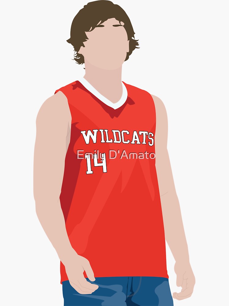 Troy Bolton 14 East High School Wildcats White Basketball Jersey