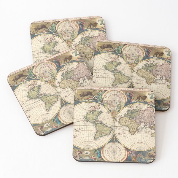 Item preview, 1690 Vintage World Map designed and sold by Gin  Neko.