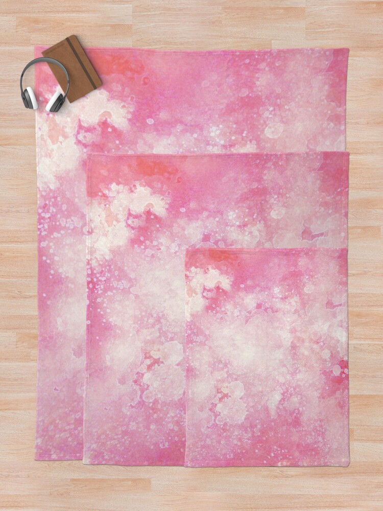 Alternate view of Pink watercolor splatters Throw Blanket