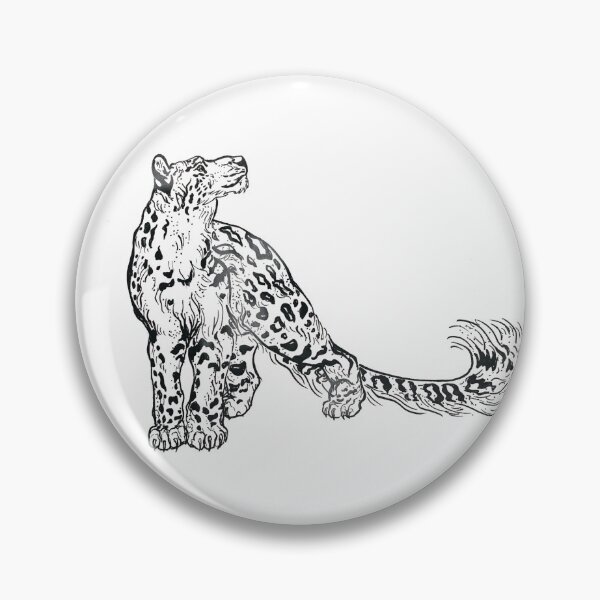 Item preview, Snow Leopard Pen Illustration designed and sold by stuffbysyd.