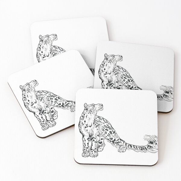 Item preview, Snow Leopard Pen Illustration designed and sold by stuffbysyd.