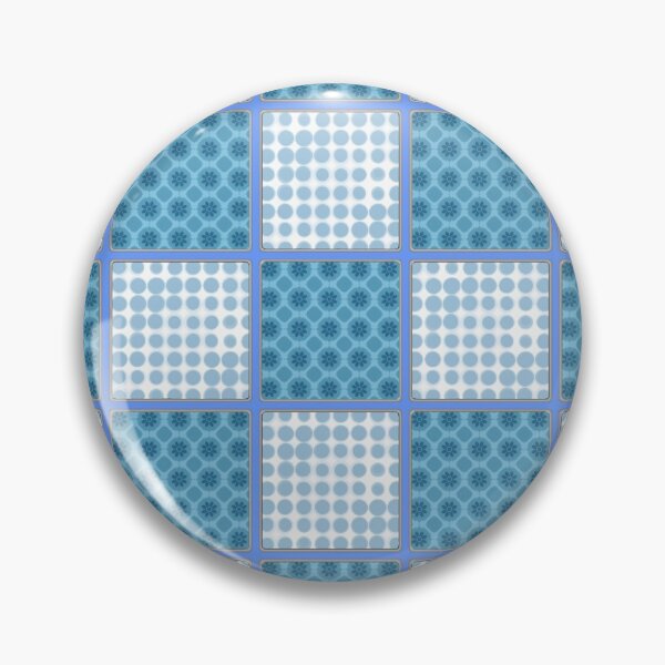 Item preview, LIGHT BLUE AND MID BLUE PATCHWORK CHECKS WITH SQUARES AND SMALL POLKADOTS designed and sold by ozcushionstoo.