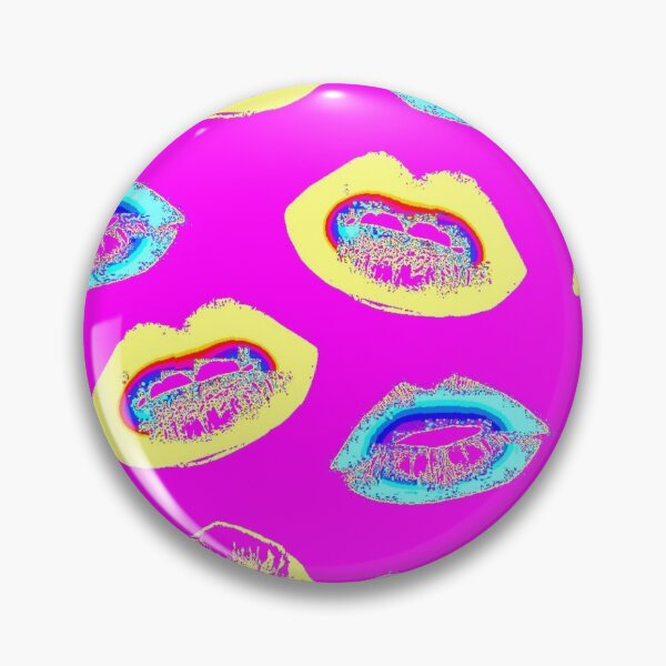 Item preview, Multiple Blue and Yellow Pop Art Lips on Magenta designed and sold by AlteredAtelier.