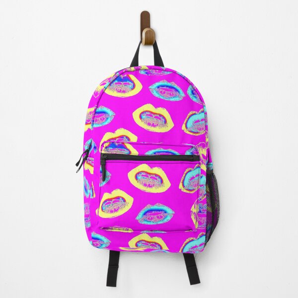 Item preview, Multiple Blue and Yellow Pop Art Lips on Magenta designed and sold by AlteredAtelier.