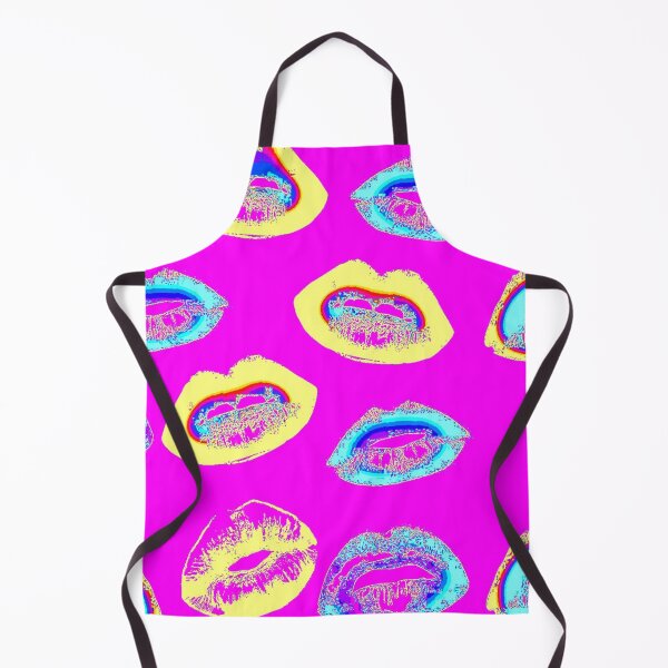 Item preview, Multiple Blue and Yellow Pop Art Lips on Magenta designed and sold by AlteredAtelier.
