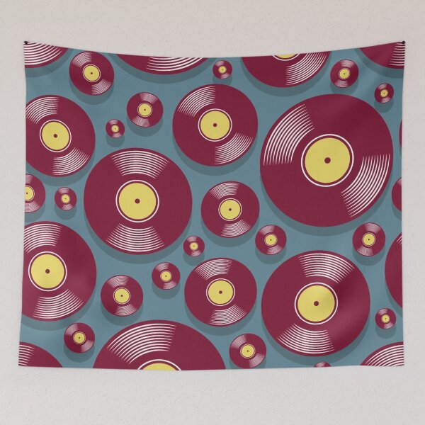 Item preview, Records Turntable DJ Dee Jay Record Player Vinyl Pattern designed and sold by Draculaura2009.