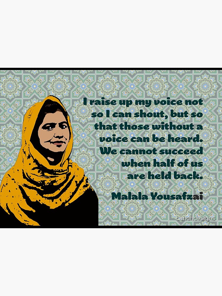 Malala Yousafzai Feminist Icon Quote Art Board Print By Candhdesigns Redbubble