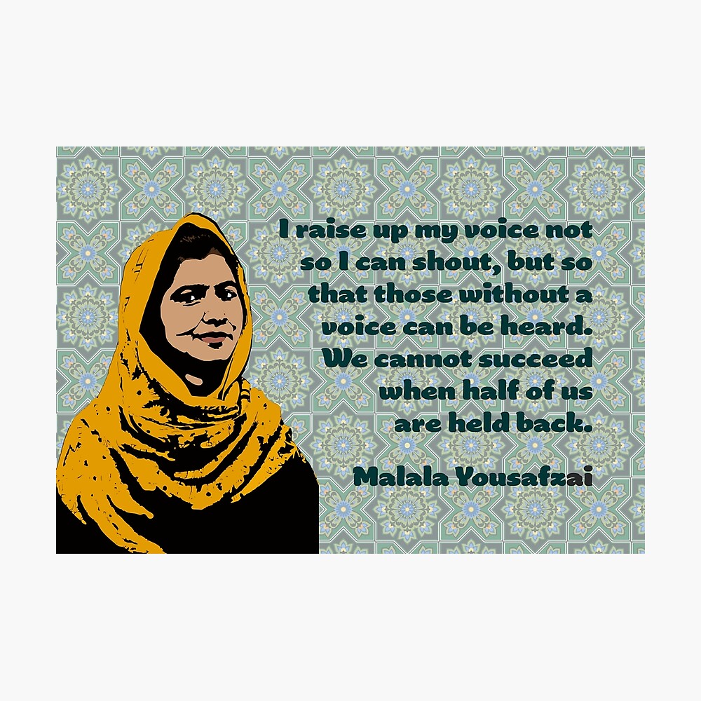 Poster Citation De L Icone Feministe De Malala Yousafzai Par Candhdesigns Redbubble