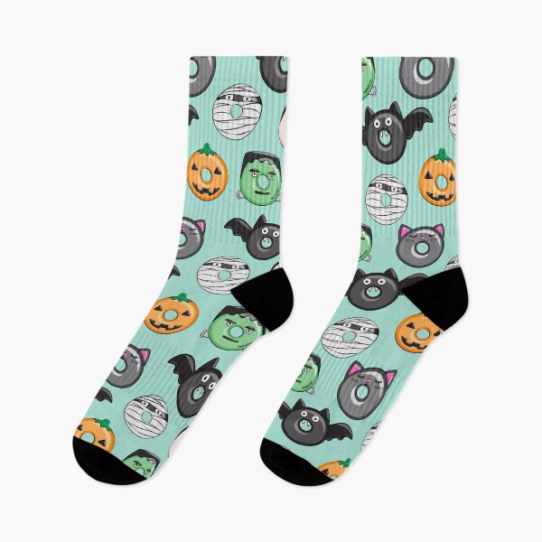 Item preview, Halloween donuts on teal designed and sold by littlearrow.