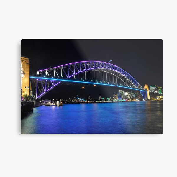 Vivid lights on Sydney Harbour bridge Metal Print