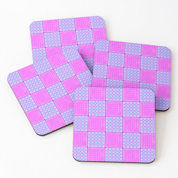 Item preview, PINK AND PURPLE CHECK PATCHWORK DESIGN FOR ACCENTS IN  CHECKS WITH SQUARES AND SMALL POLKADOTS designed and sold by ozcushionstoo.