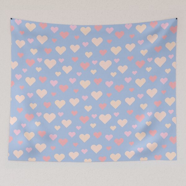 Item preview, Blue Pastel Pink Hearts  designed and sold by 2CreativeNomads.