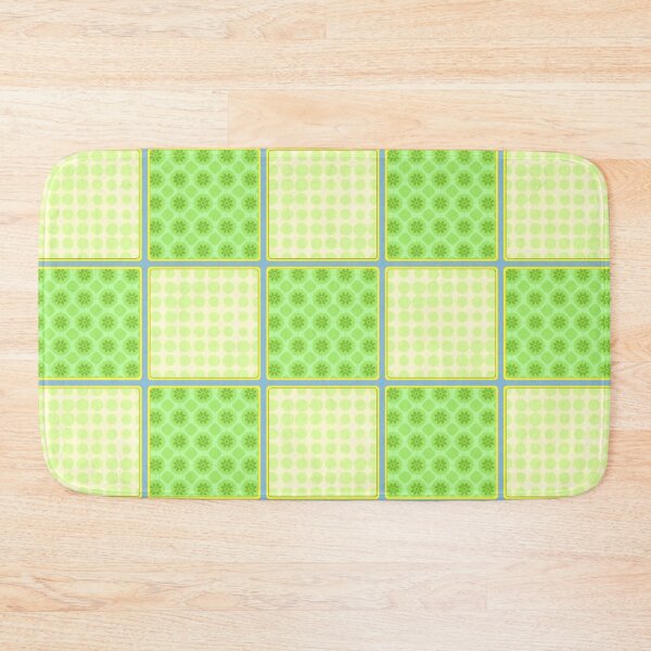 Item preview, LIGHT GREEN  AND LIME GREEN   PATCHWORK CHECKS WITH SQUARES AND SMALL POLKADOTS designed and sold by ozcushionstoo.
