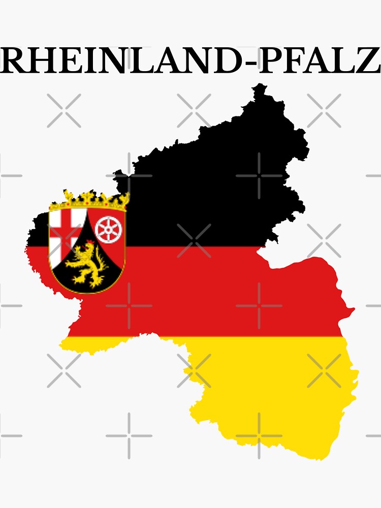 Rhineland-Palatinate, Rheinland-Pfalz, Map Flag, Germany Sticker for Sale  by MKCoolDesigns MK