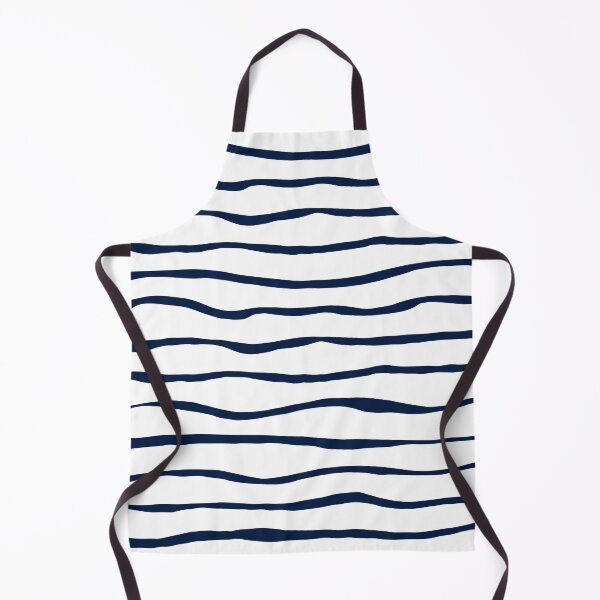 Item preview, Ocean Ripple Organic Stripes Pattern in Nautical Navy Blue and White designed and sold by kierkegaard.