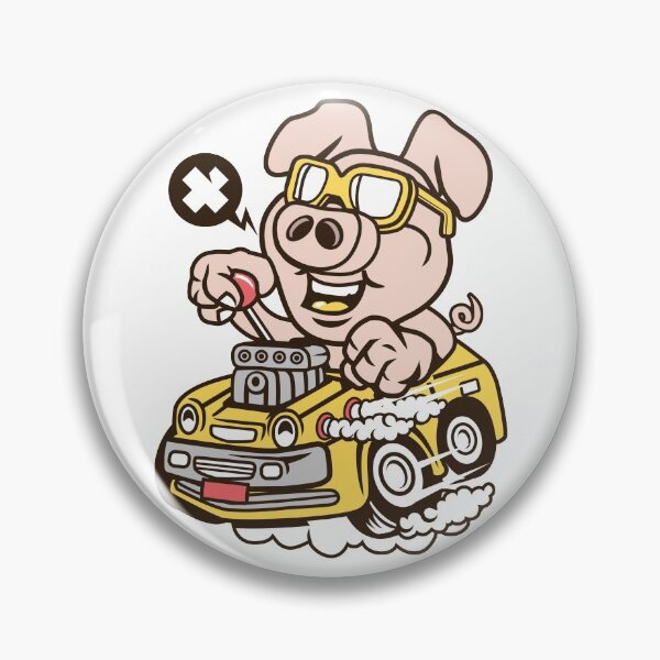 Item preview, Funny Pig Oink Hotrod Large Engines Modified designed and sold by halleinstyle.