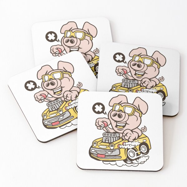Item preview, Funny Pig Oink Hotrod Large Engines Modified designed and sold by halleinstyle.