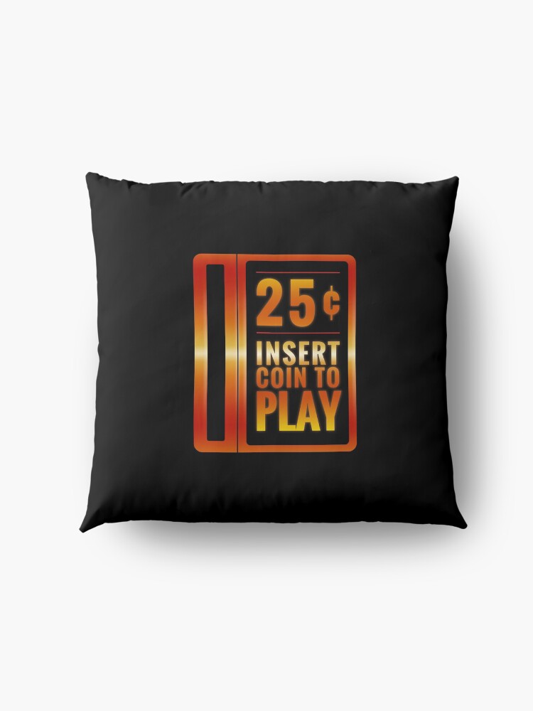 Alternate view of Insert 25¢ to play classic arcade coin slot Floor Pillow