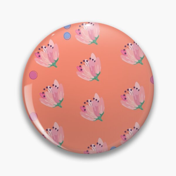 Item preview, Peach floral pattern designed and sold by katrinaissilly.
