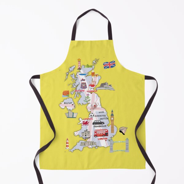 Item preview, FLAG MAP OF UK ILLUSTRATED MAP OF UNITED KINGDOM SHOWING THE TOP ATTRACTIONS designed and sold by mashmosh.