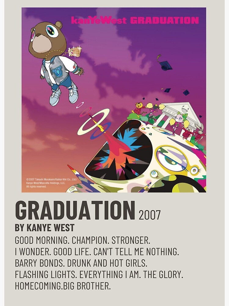 Polaroid Poster Graduation Kanye West 2007 Art Board Print By Cecilialay Redbubble