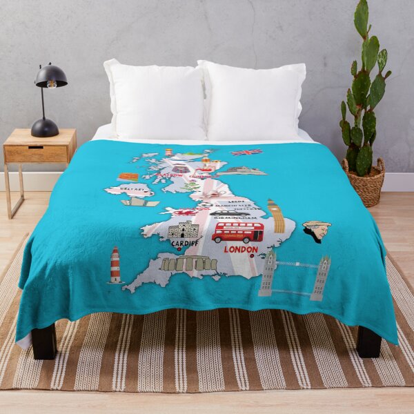 Item preview, FLAG MAP OF UNITED KINGDOM ILLUSTRATED UK MAP SHOWING THE TOP ATTRACTIONS  designed and sold by mashmosh.