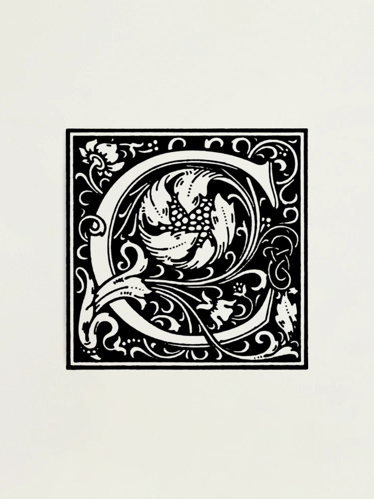 William Morris Renaissance Style Cloister Alphabet Letter C