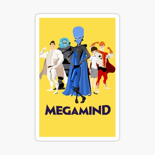 megamind movie poster drawing Sticker