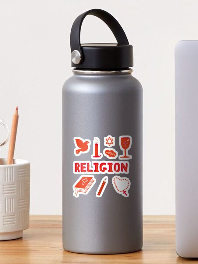 Thumbnail 1 of 3, Sticker, Orange Religion Subject Pack designed and sold by The-Goods.