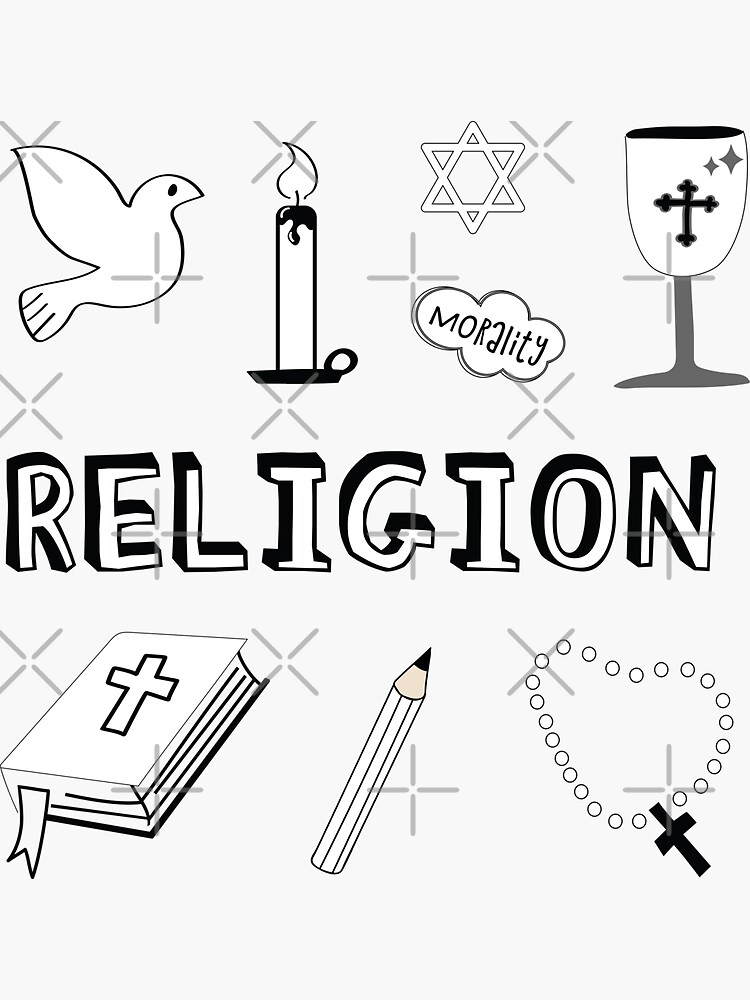 Thumbnail 3 of 3, Sticker, White Religion Subject Pack designed and sold by The-Goods.