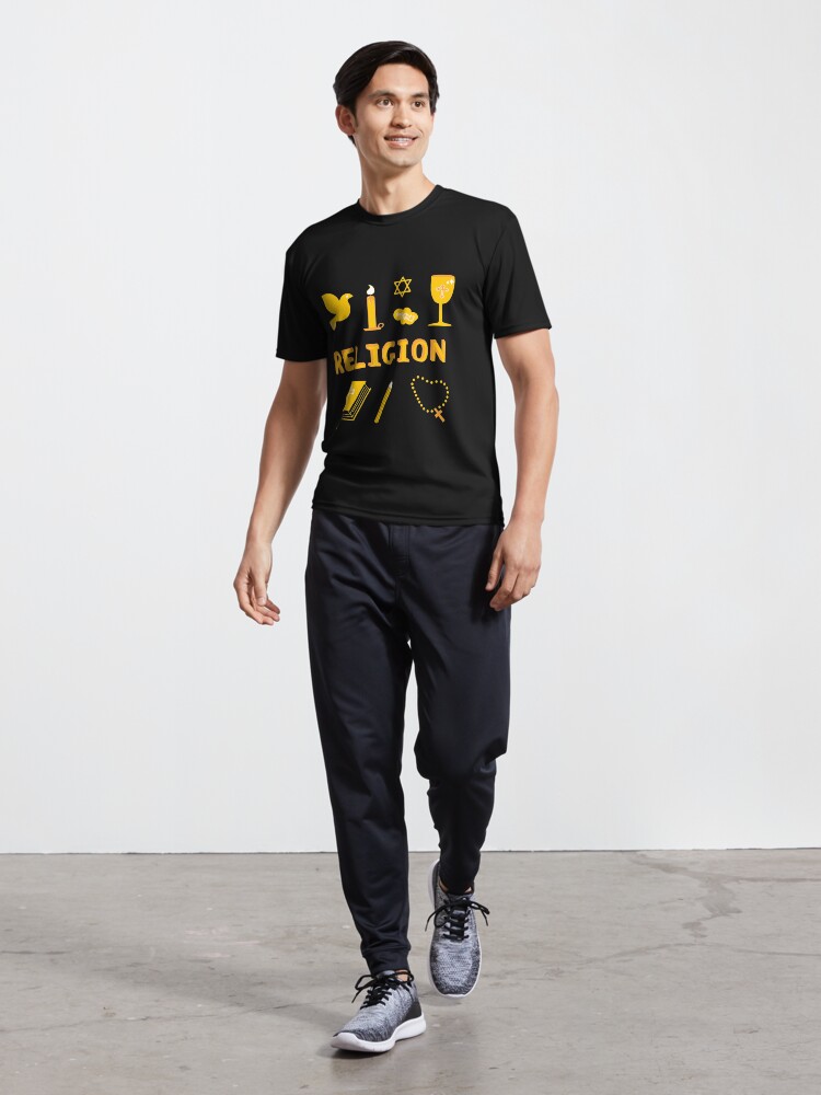 Thumbnail 5 of 7, Active T-Shirt, Yellow Religion Subject Pack designed and sold by The-Goods.