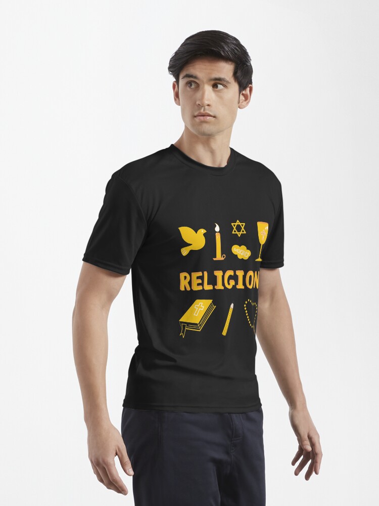 Thumbnail 3 of 7, Active T-Shirt, Yellow Religion Subject Pack designed and sold by The-Goods.
