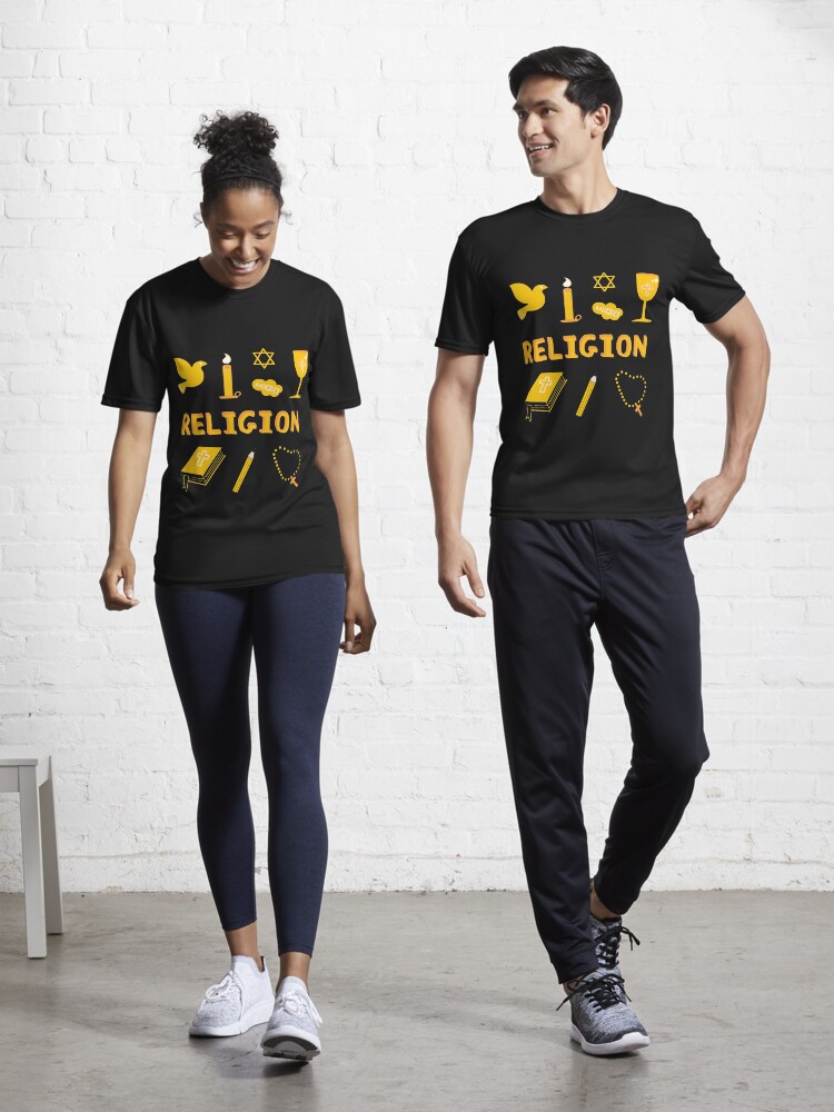 Thumbnail 1 of 7, Active T-Shirt, Yellow Religion Subject Pack designed and sold by The-Goods.