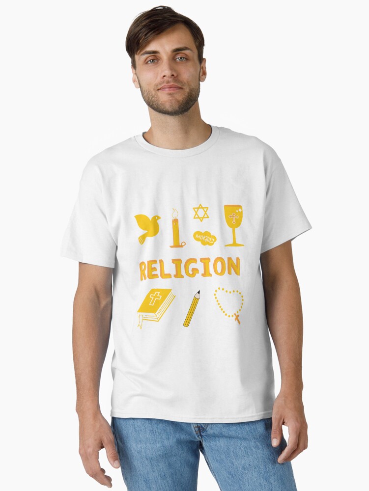 Thumbnail 1 of 7, Classic T-Shirt, Yellow Religion Subject Pack designed and sold by The-Goods.
