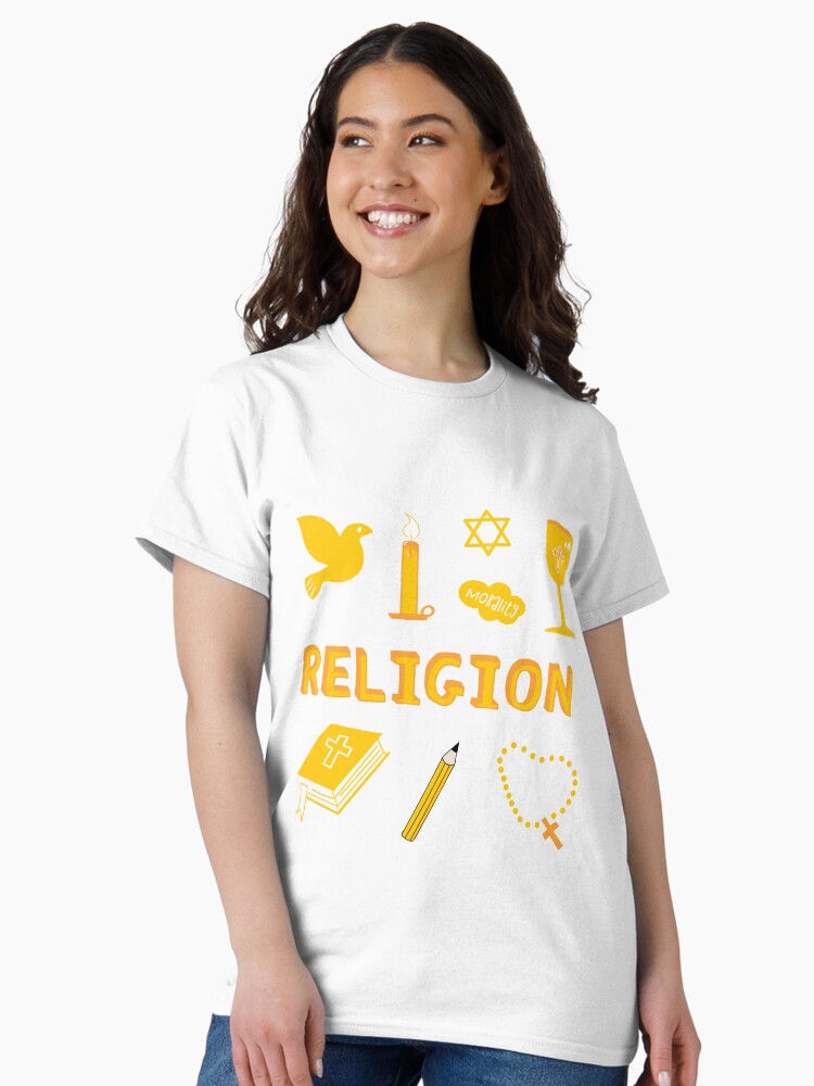 Thumbnail 2 of 7, Classic T-Shirt, Yellow Religion Subject Pack designed and sold by The-Goods.